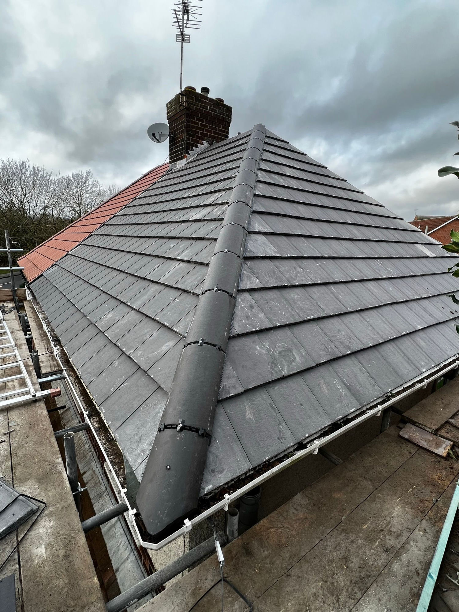 Pyramid hip roof installation by BMN Roofing, Derbyshire