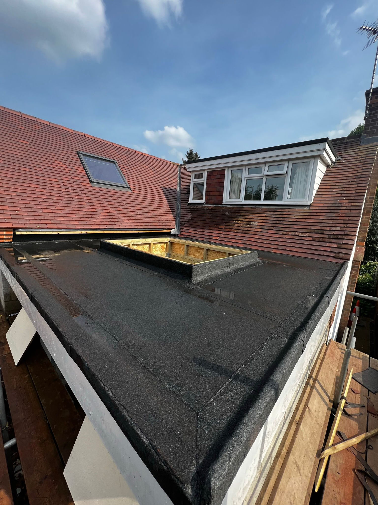 Flat roof extension with torch-on felt by BMN Roofing